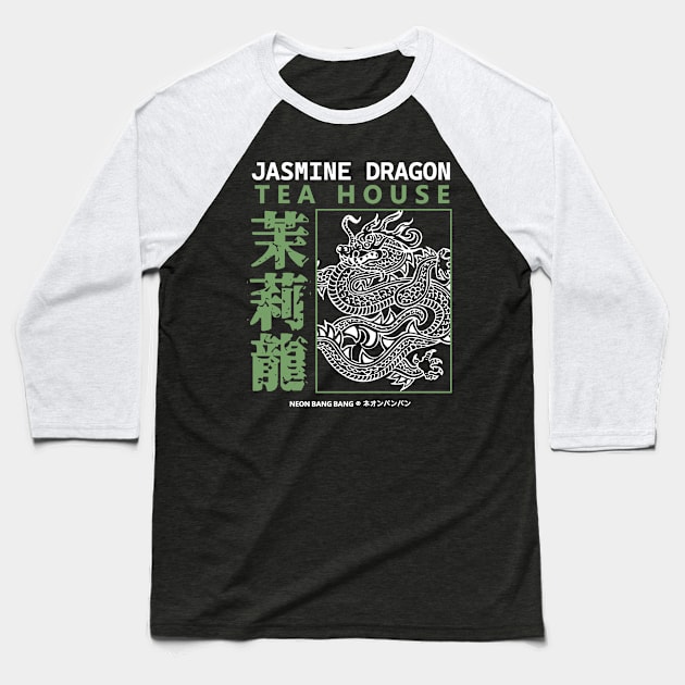 Jasmine Dragon Tea House 4 Baseball T-Shirt by Neon Bang Bang